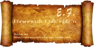 Ehrenreich Flórián névjegykártya